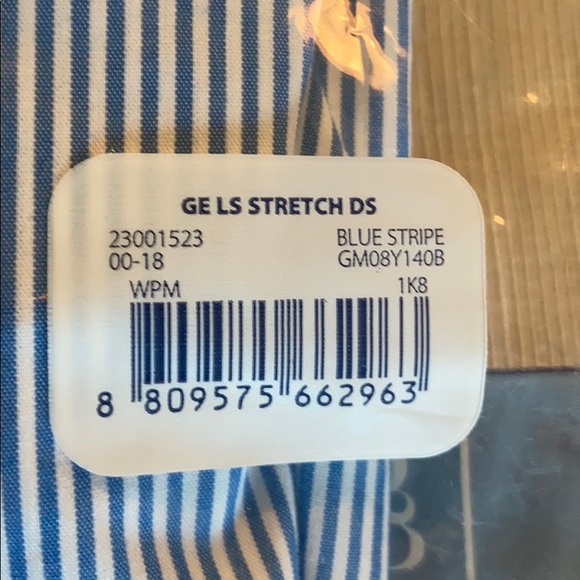 NWT George Long Sleeve Dress Blue Stripe Shirt 2XL - Picture 4 of 7